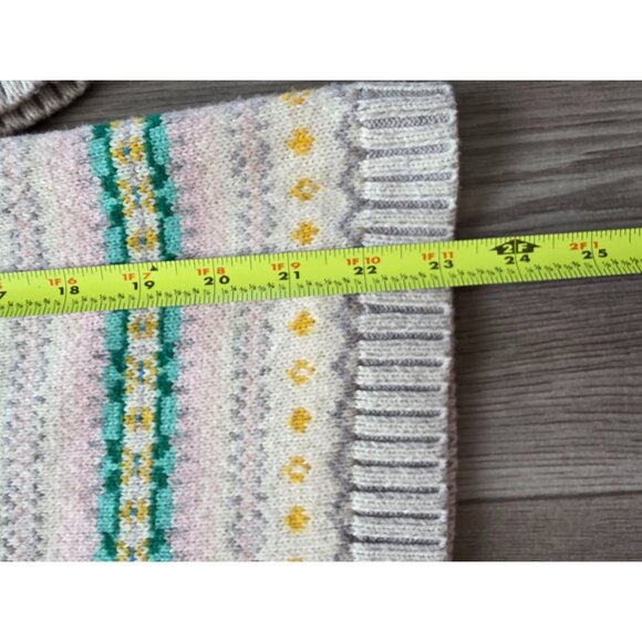 Talbots Petite Fair Isle Sweater SP Cotton Wool Blend Multicolor Crew Neck - Picture 7 of 8